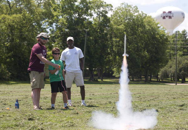 Students in YES! Summer Camp participate in the program's annual rocket launch