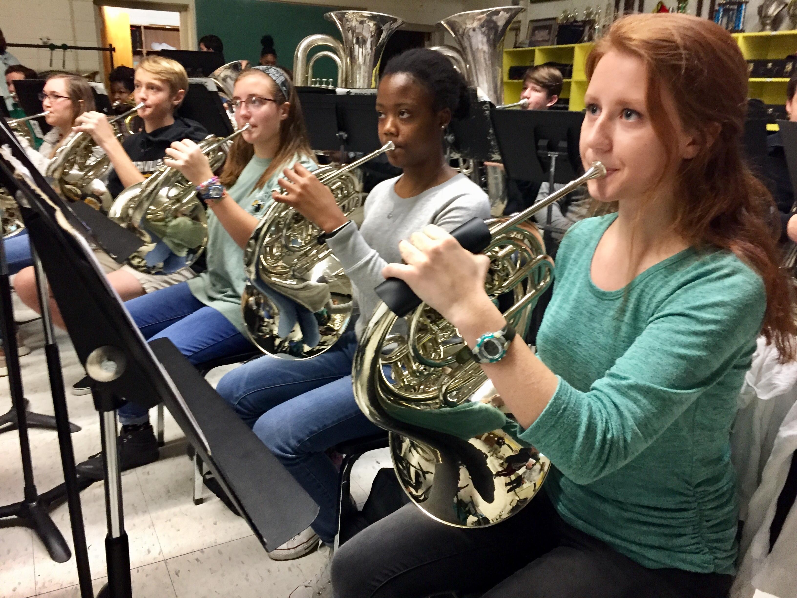 Students in SHS Band practice