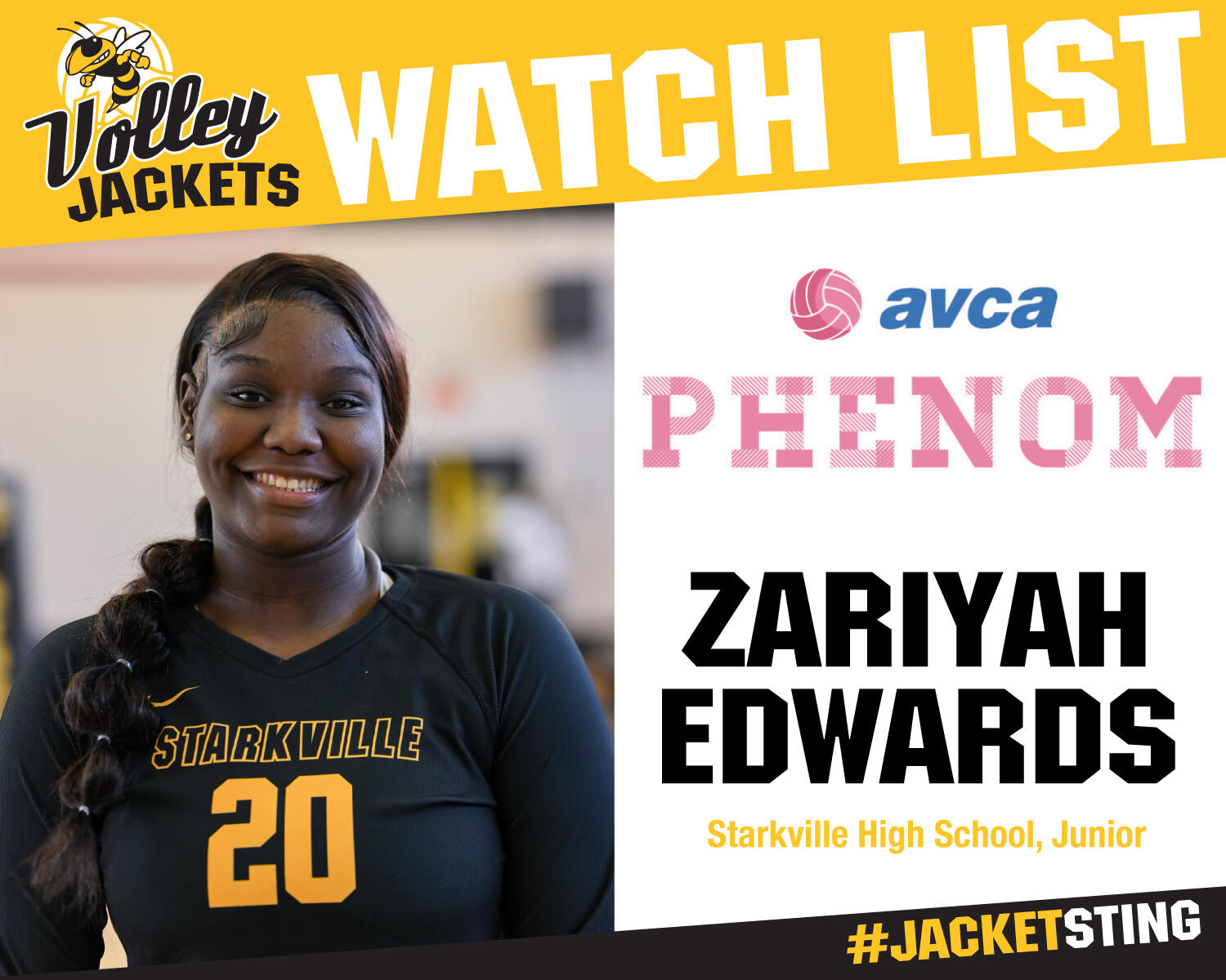 Zariyah Edwards Volleyball All American Watch List