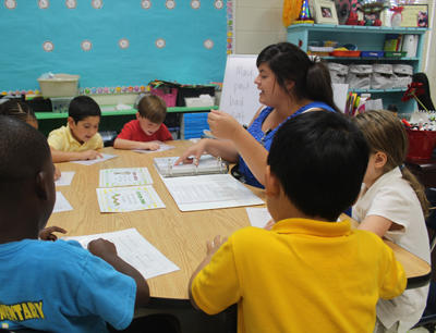 Students at Sudduth Elementary enjoy small group learning with their teacher