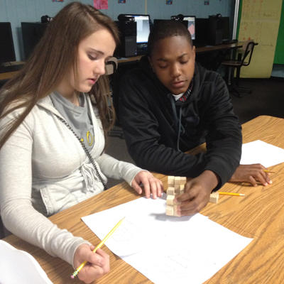 Students at Starkville High School use manipulatives in math class