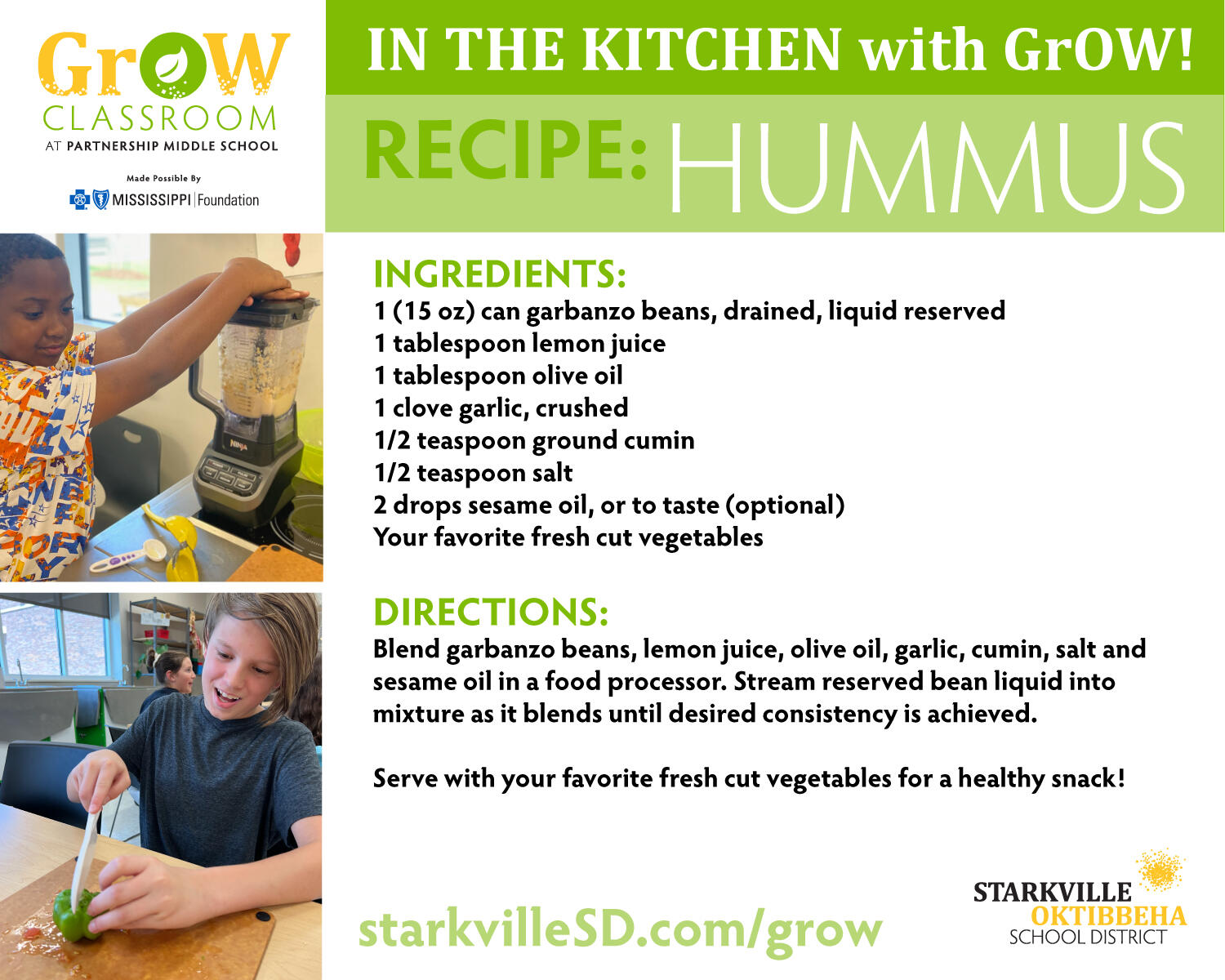 Grow Recipe for Hummus