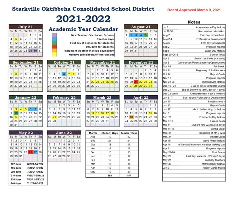 Mississippi State University Academic Calendar 2022 Academic Calendar | About Socsd