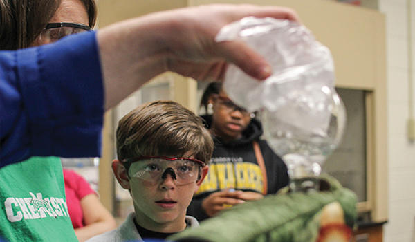 Students participate in a hands-on science experiment
